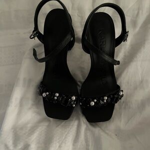 Black, 7 1/2 size heels, Karl Lagerfeld
